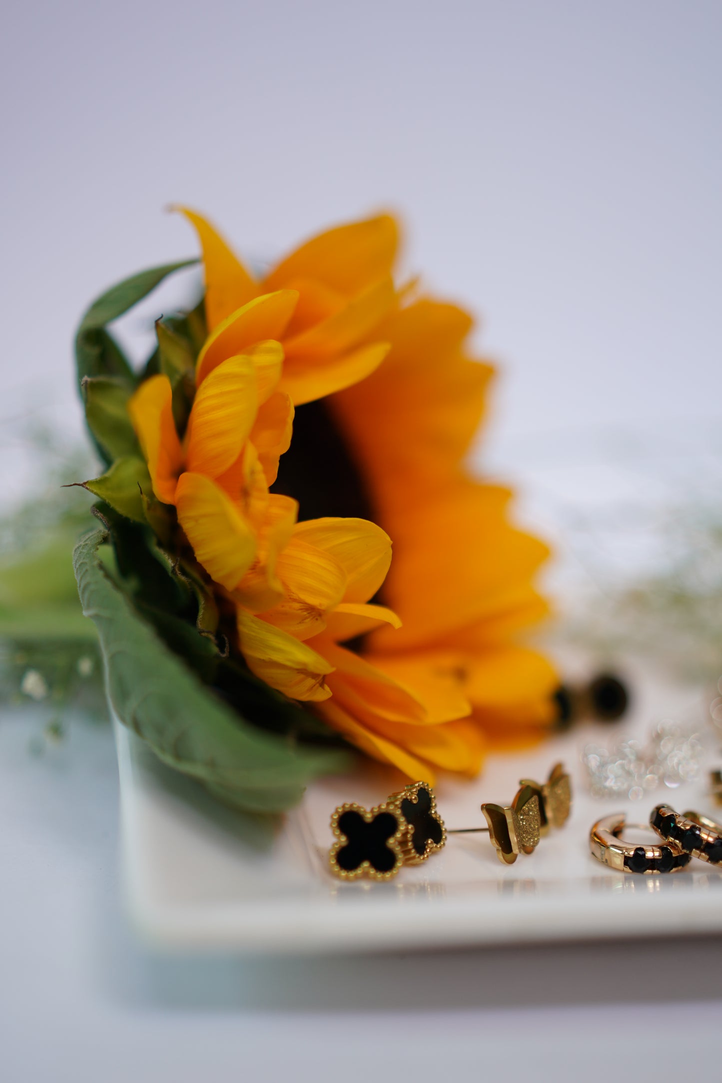 Rose Halo Earings