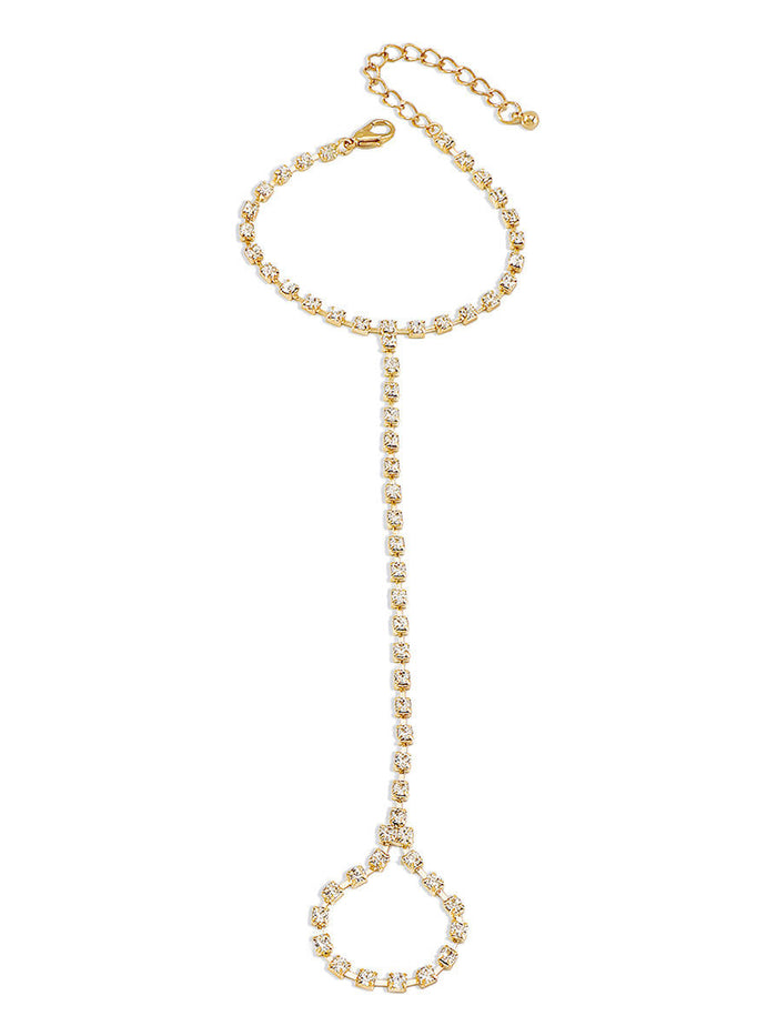 Full Crystal Tennis Hand Chain Ringlet