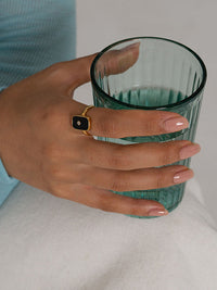 Black Enamel Signet Ring