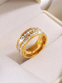 Double Row Crystal Band Ring