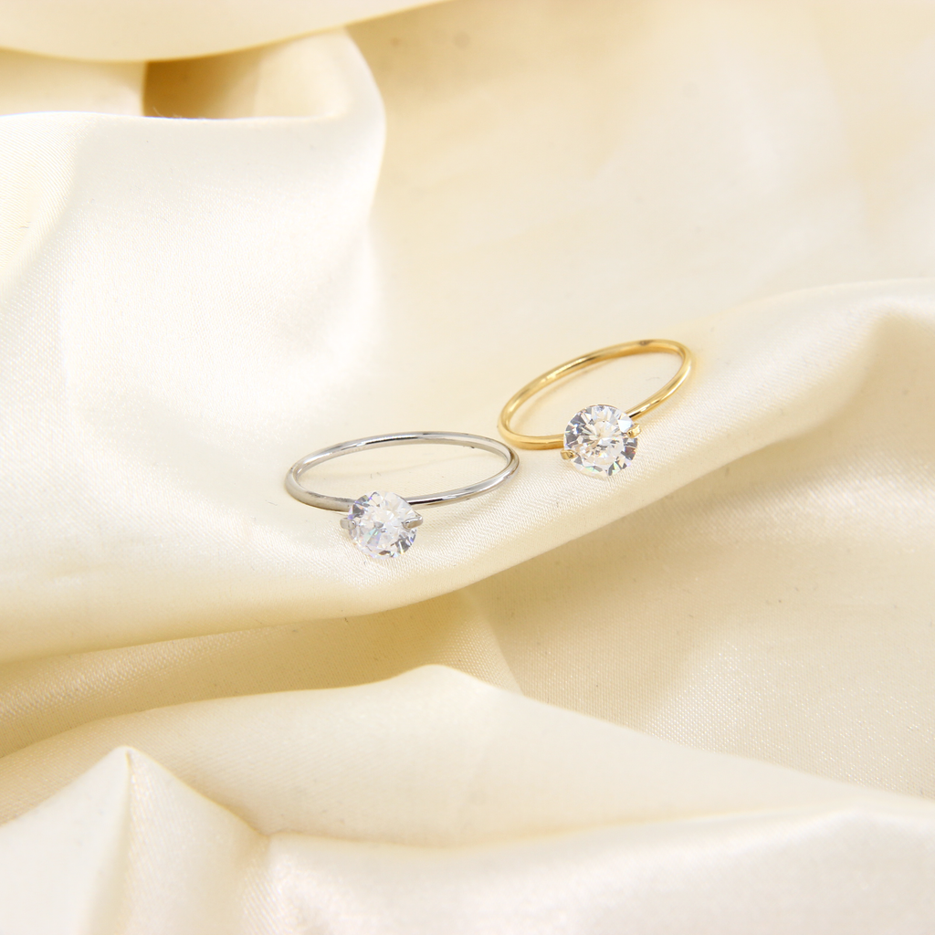 Solitaire Crystal Ring