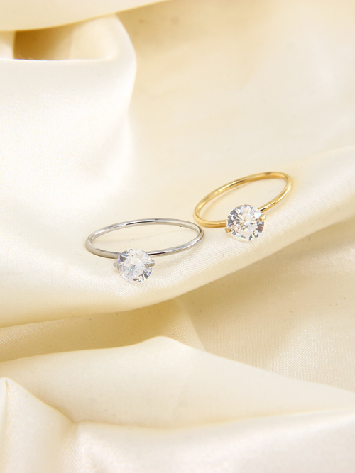 Solitaire Crystal Ring