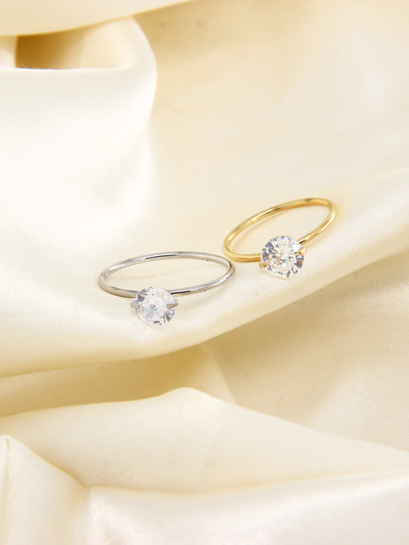 Solitaire Crystal Ring