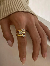 Triple Stone Open Ring