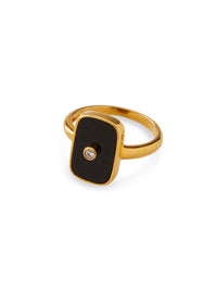 Black Enamel Signet Ring