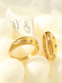 Star Studded Gold Band Ring