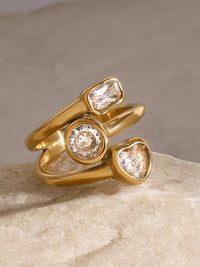 Triple Stone Open Ring