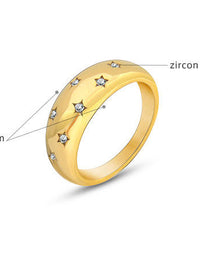 Star Studded Gold Band Ring