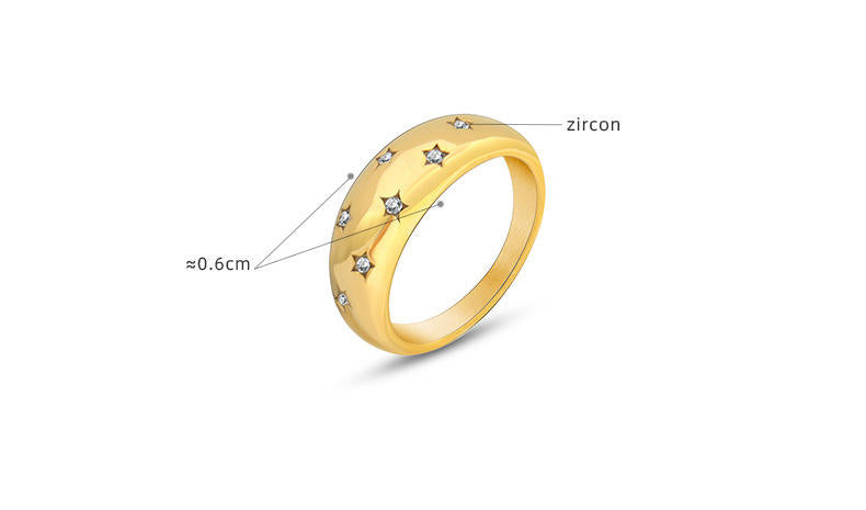 Star Studded Gold Band Ring
