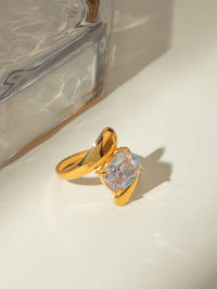Crystal Solitaire Open Ring