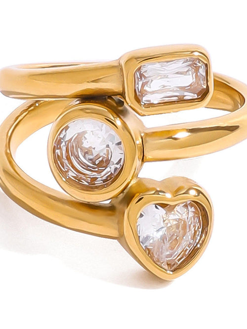 Triple Stone Open Ring