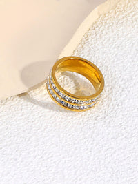 Double Row Crystal Band Ring