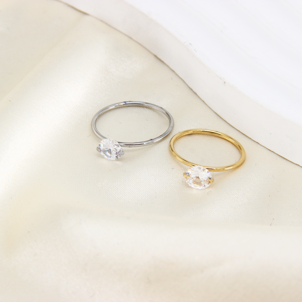 Solitaire Crystal Ring