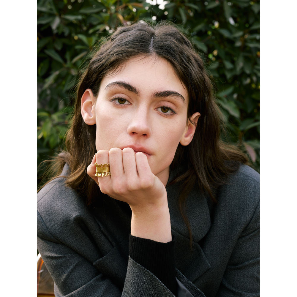 Sunburst Textured Ring