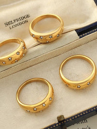 Star Studded Gold Band Ring