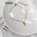 HEART ANKLET WITH DOTED CHAIN
