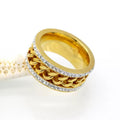 Chain Spinner Crystal Ring