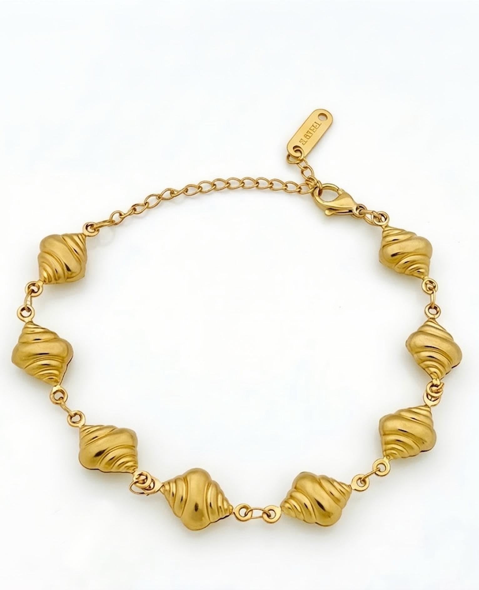 Gold Twisted Bead Anklet - Product Shot