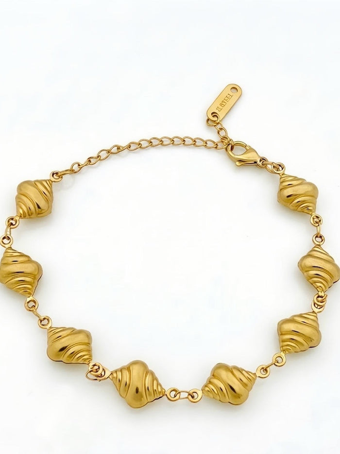 Gold Twisted Bead Anklet