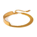 Gold Flat Bar Multi-Strand Curb Chain Bracelet