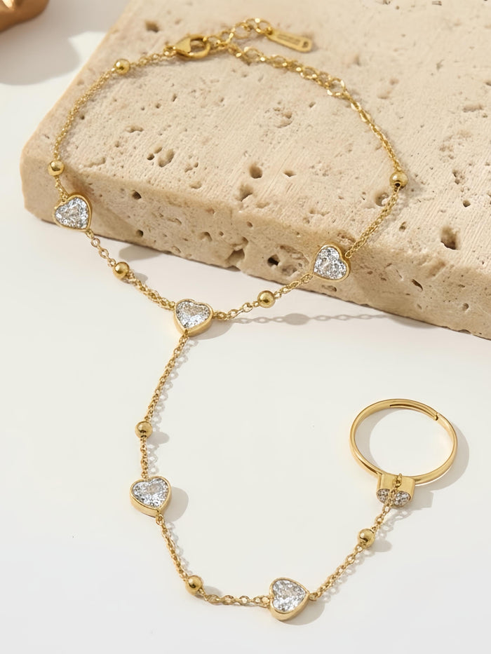 Heart Crystal Hand Chain Ringlet