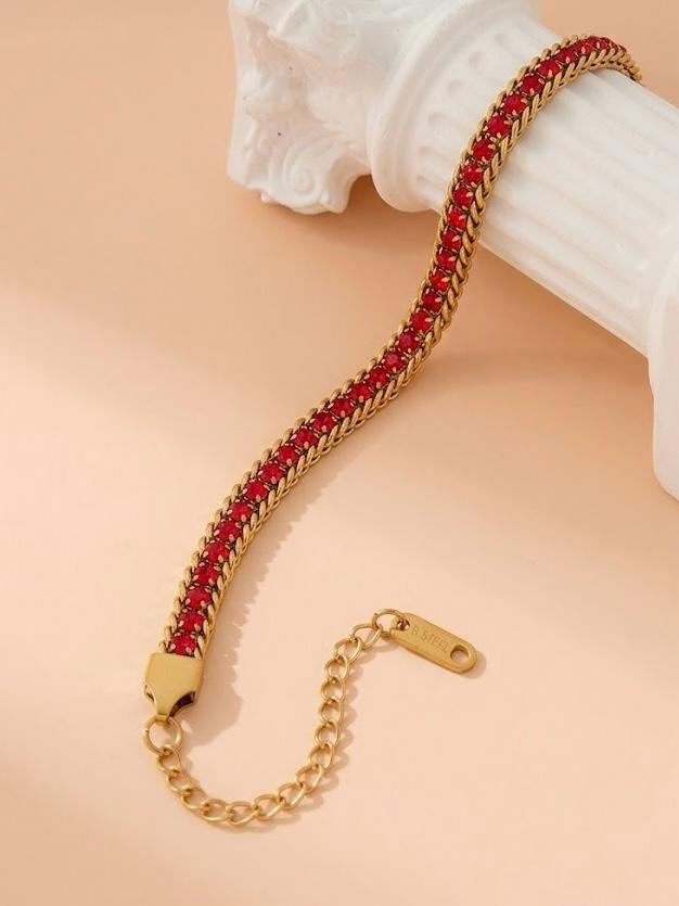 Crystal Tennis Chain Bracelet - Black & White