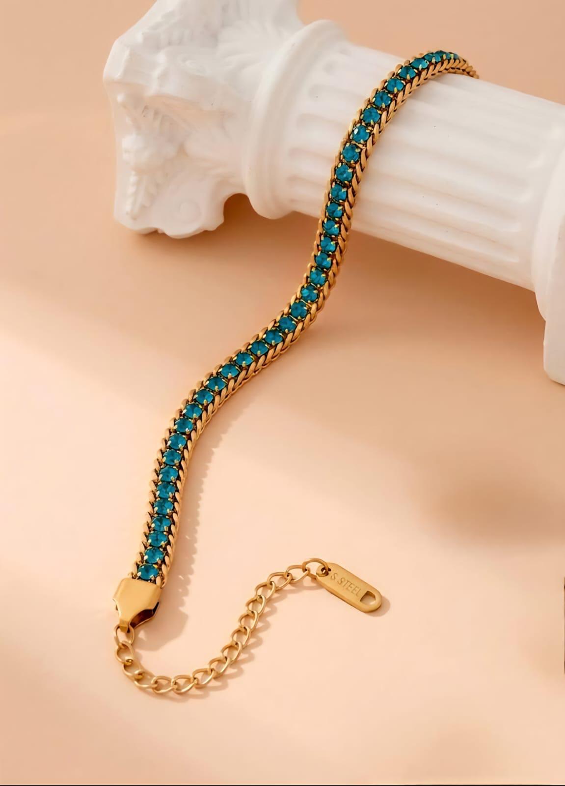 Crystal Tennis Chain Bracelet - Crystal White