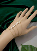 Multi-Strand Pearl Hand Chain Ringlet Gold