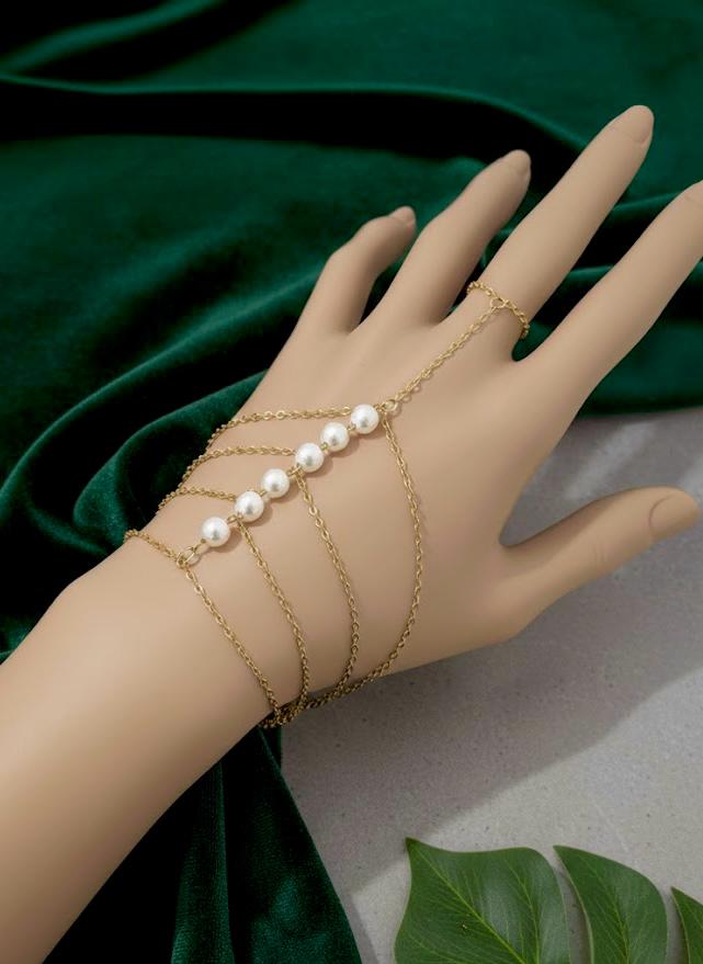 Multi-Strand Pearl Hand Chain Ringlet