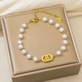 Pearl Chain Anchor Bracelet - Lifestyle