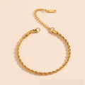 Gold Twisted Rope Chain Set - Necklace and Bracelet