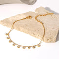 Dangling Crystal Charm Bead Chain Necklace - Full View