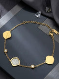 Mixed Station Gold Nugget Pearl Crystal Bracelet