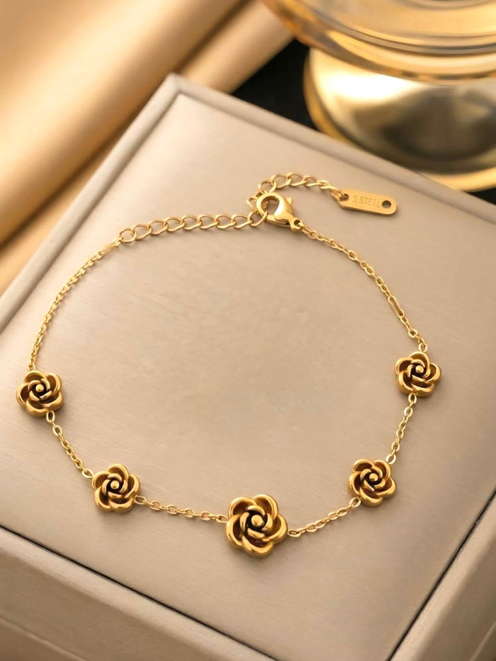Gold Rose Jewelry Set