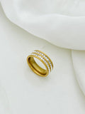 Double Row Crystal Band Ring