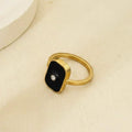 Black Enamel Signet Ring