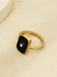 Black Enamel Signet Ring