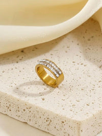 Double Row Crystal Band Ring