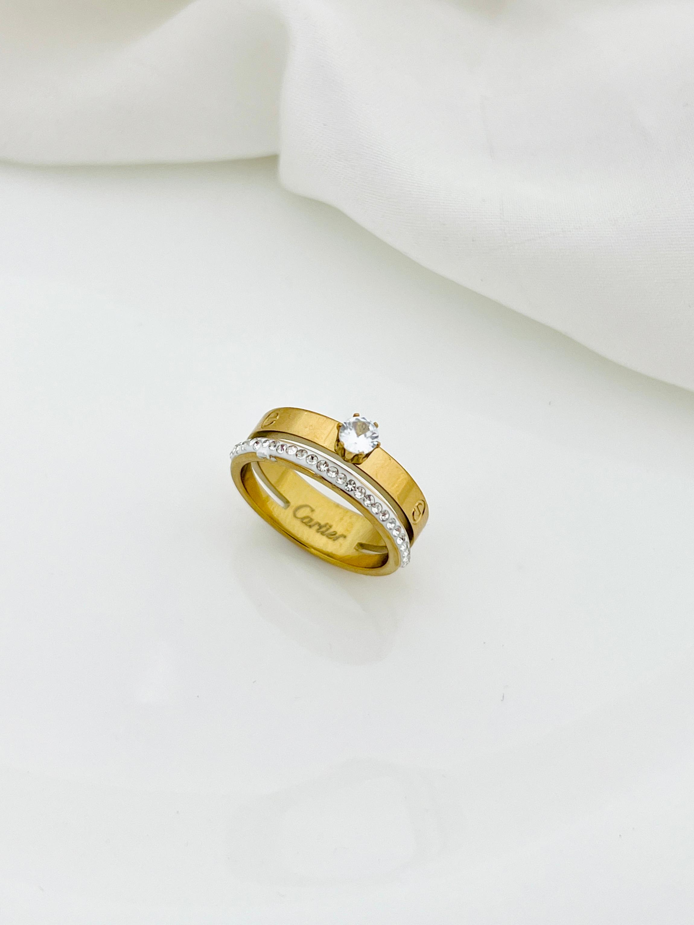 Crystal Duo Band Ring