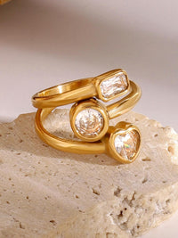 Triple Stone Open Ring