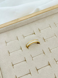 Channel Set Crystal Band Ring