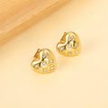 Crystal Heart & Star Stud Earrings — 18K gold plated, set of 3
